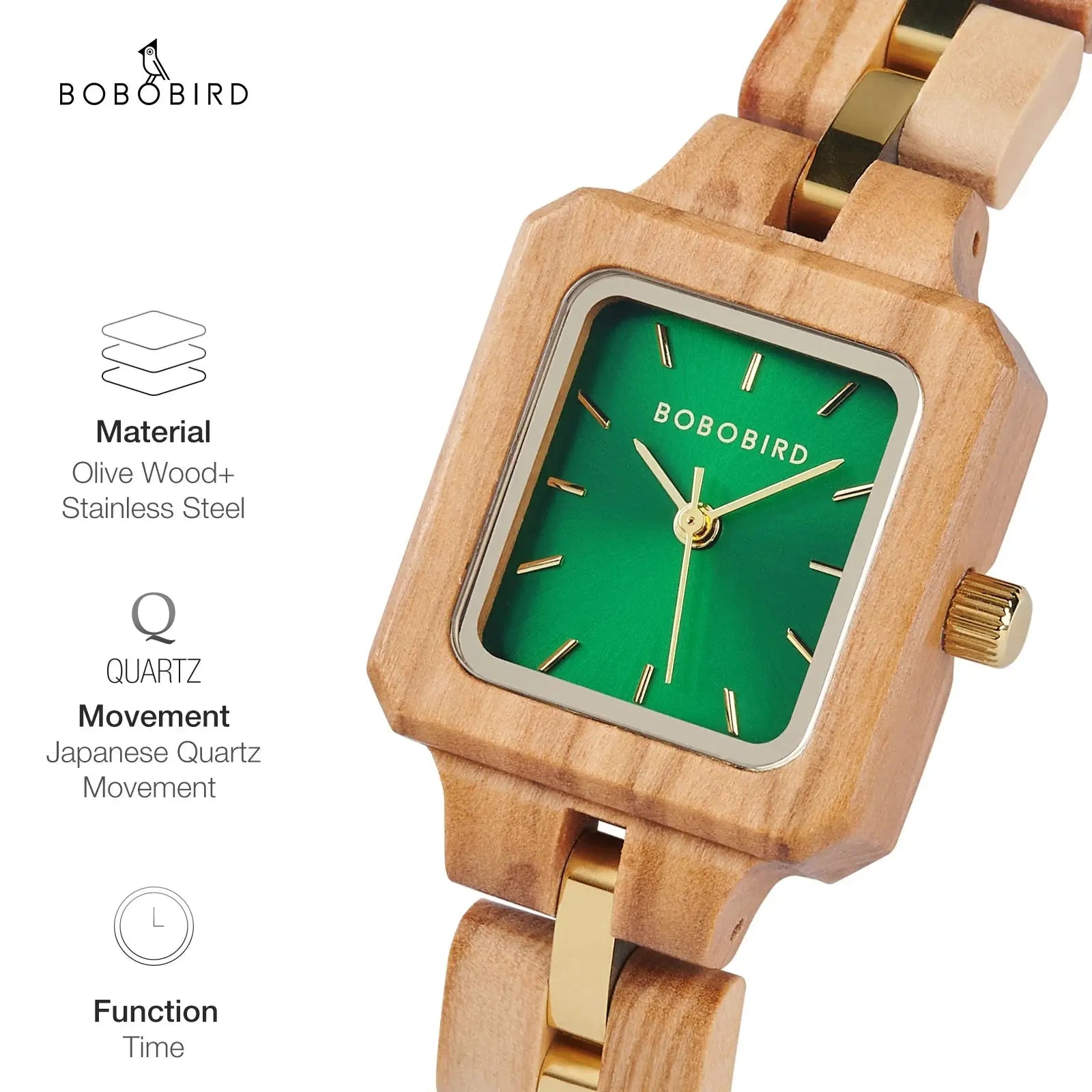 Wood fashion women watch