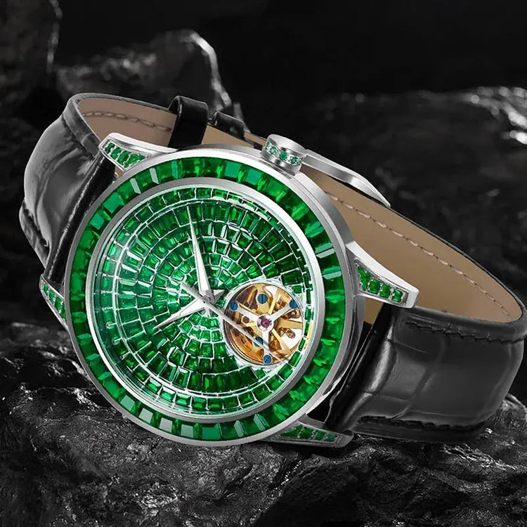 Diamonds Face Tourbillon Mechanical Luminous Waterproof Mechanical Inspirational Watches