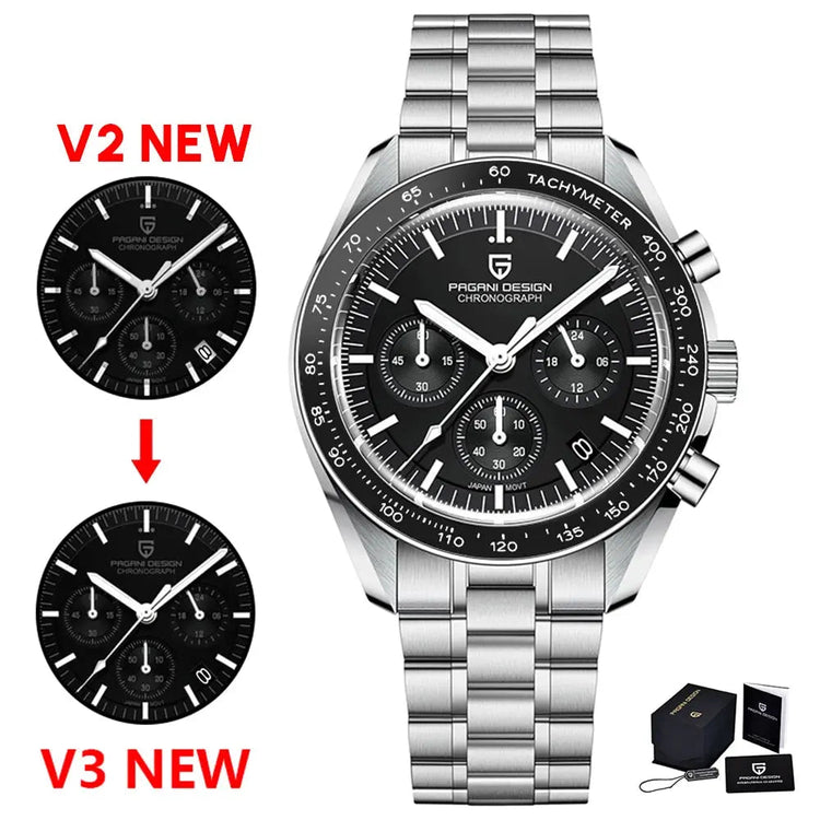 Luxury Business Mens Watches Chronograph AR Sapphire Mirror Waterproof - Inspirational Watches