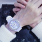 LED Luminous Quartz Watch – Crystal Bezel & Silicone Strap