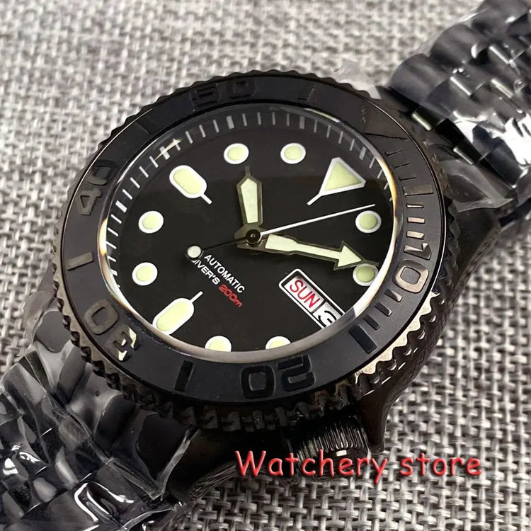 Domed Sapphire Glass NH36 Automatic Movement 200m Waterproof 120 Clicks Black Green Luminous Watch - Inspirational Watches