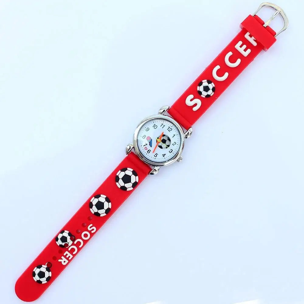 Sport Football Style 3D Watch Silicone Band Children Quartz Watch Boy Watch Girls Watch Cartoon Analog Wristwatch Inspirational Watches