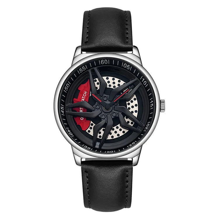 Rotating Dial Waterproof Car Wheel Watch Men Quartz Sport Steel Clock Creative Rim Hub Wheel Wristwatch Relogio Masculine Inspirational Watches