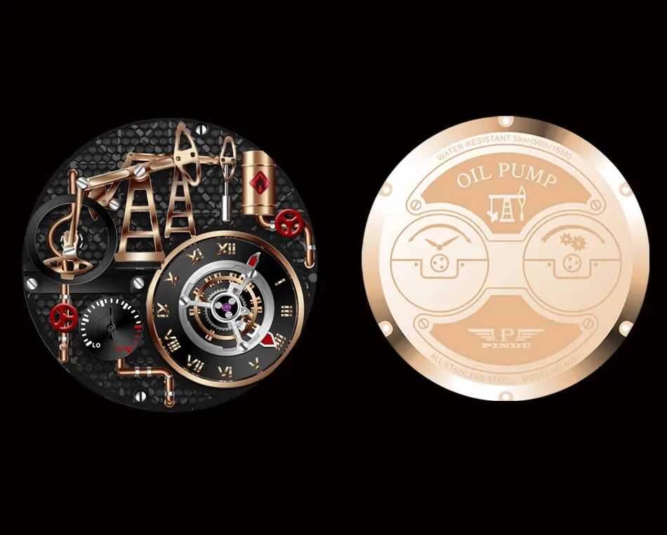 Button Oil Pump Swiss Quartz 762 Movement Sapphire - Inspirational Watches