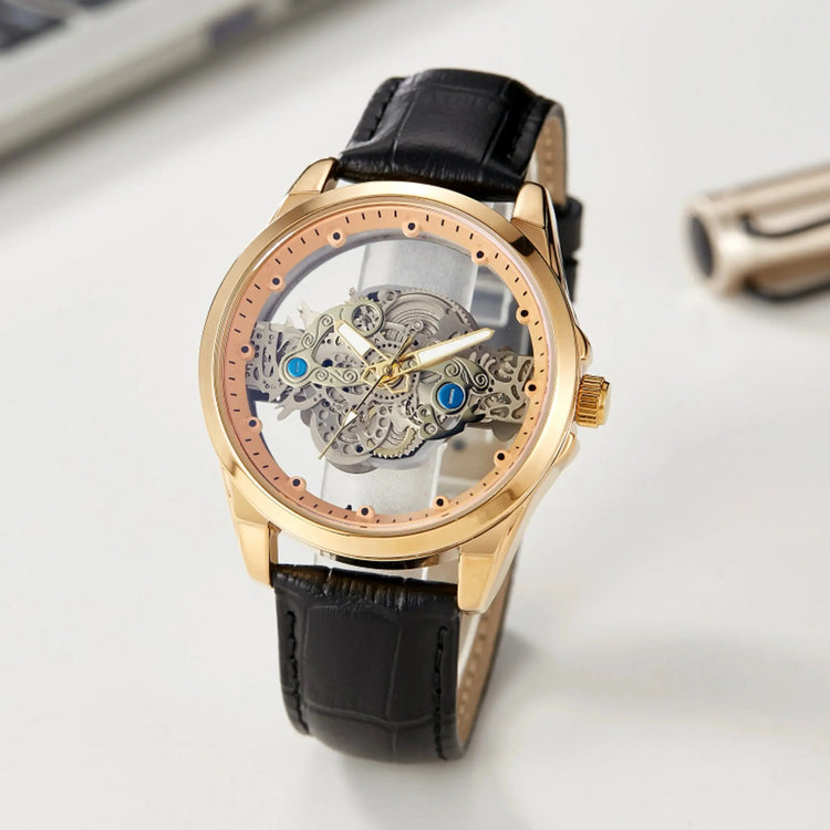 Luxury Original Waterproof Gold Skeleton Style Watch Inspirational Watches