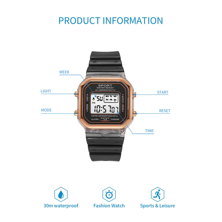 Multifunctional LED Digital Kids Sports Watch Inspirational Watches