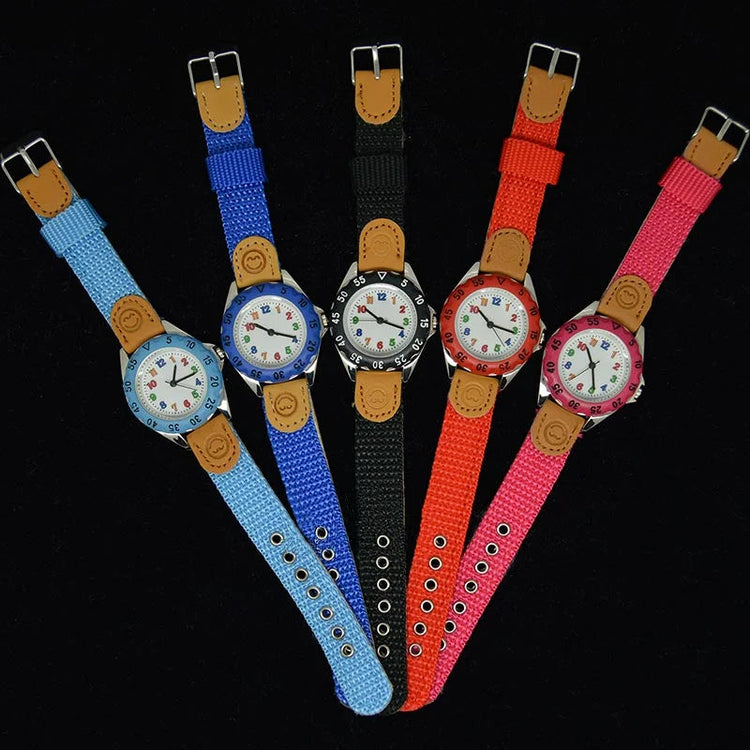 Colorful Number Kids watch Fabric Strap Inspirational Watches