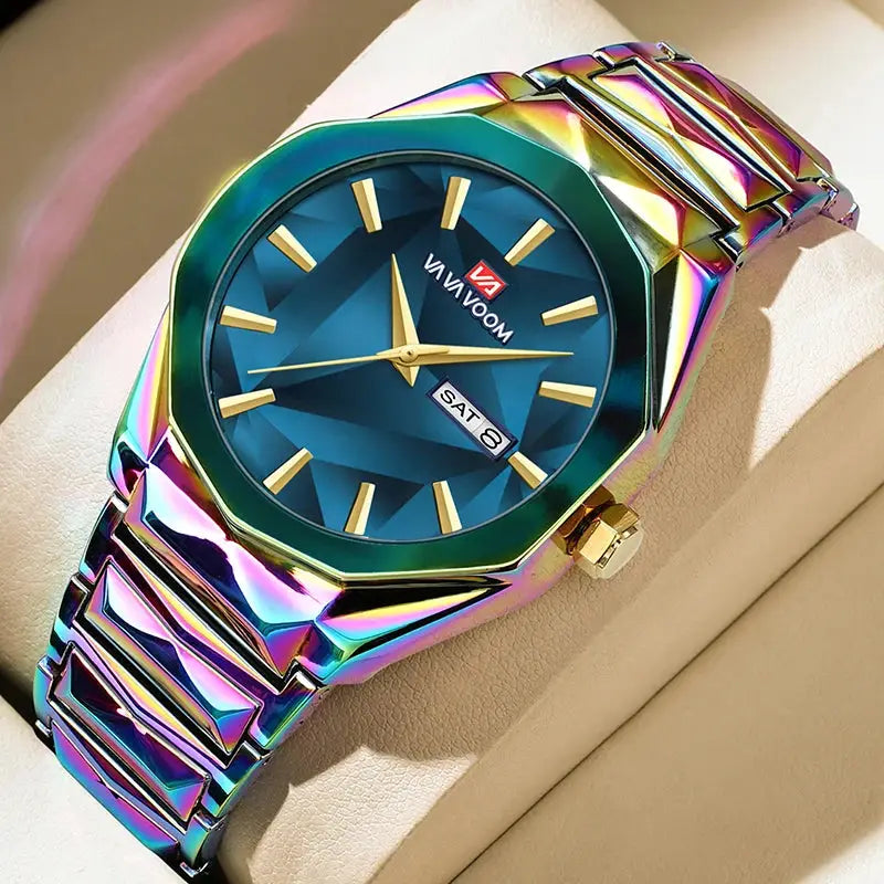 Geometric Stainless Steel Quartz Watch