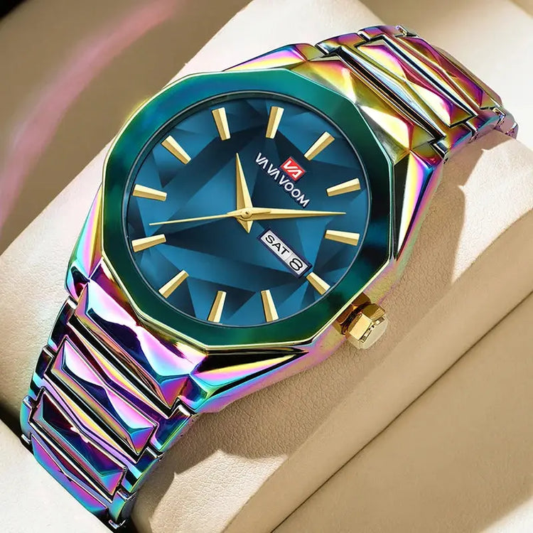 Geometric Stainless Steel Quartz Watch