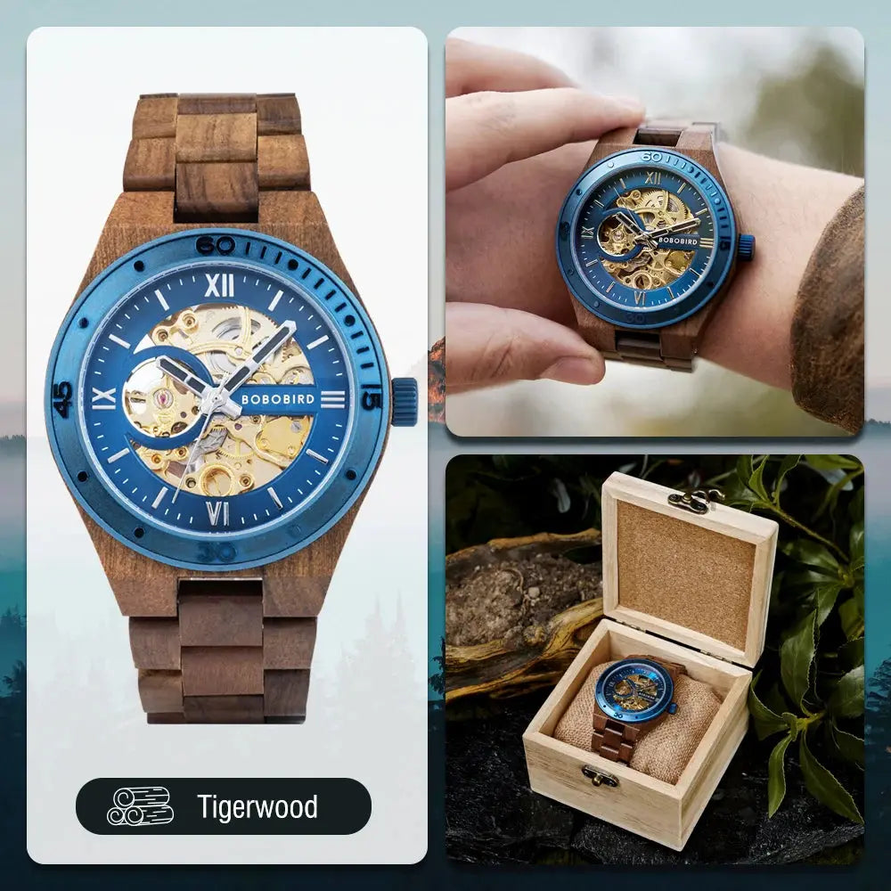 Automatic Watches Luxury Wooden Hollow Mechanical Watch Inspirational Watches
