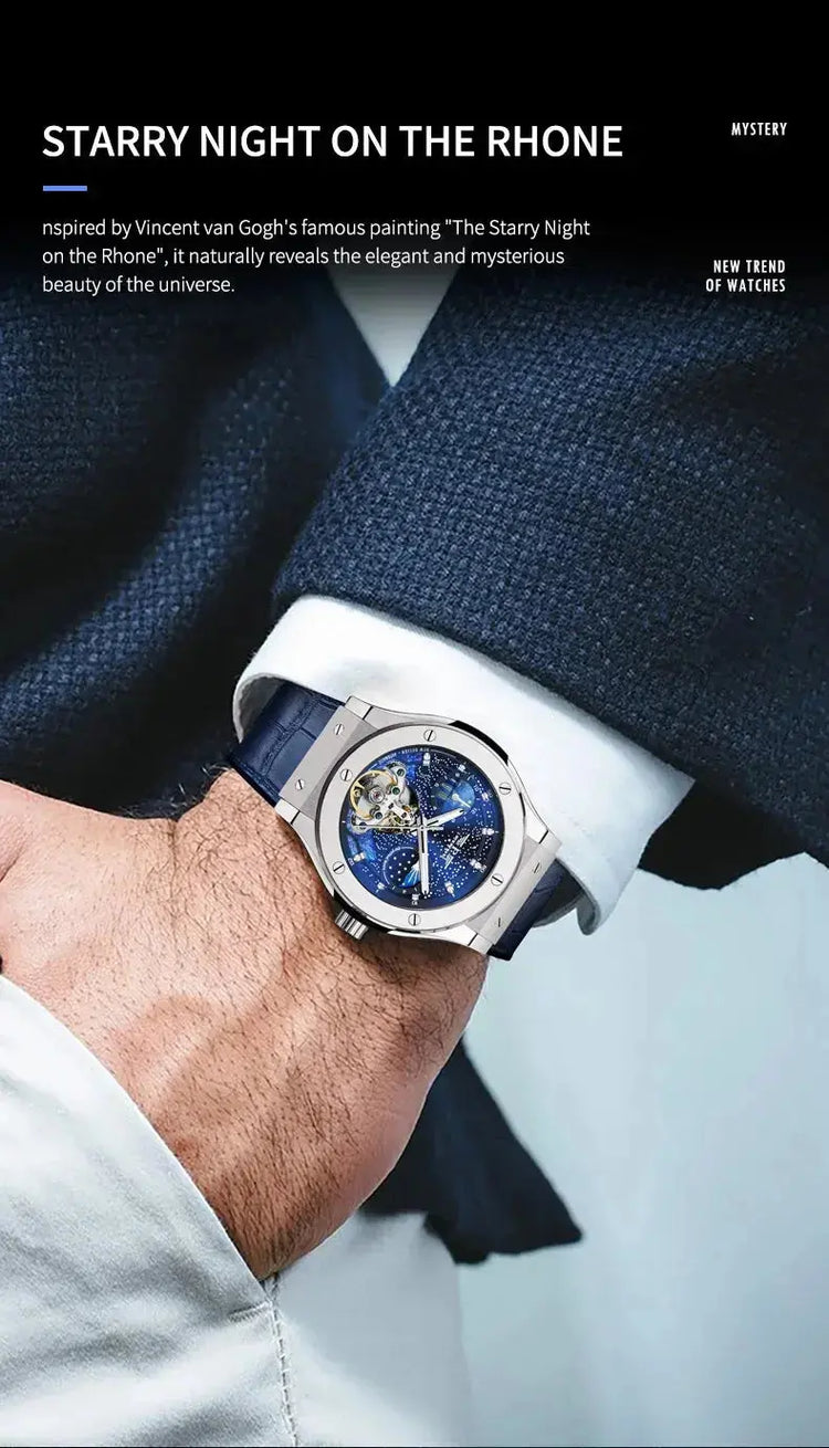Moon Phase Automatic Luxury Fashion Business Watch Inspirational Watches