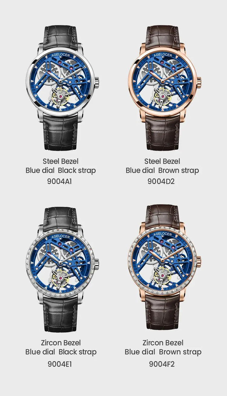 Tourbillon Luxury Skeleton Manual Mechanical Inspirational Watches
