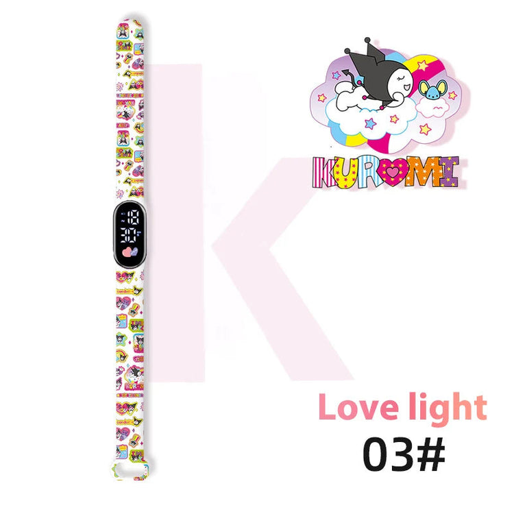 Kuromi Cartoon Waterproof Touch LED Digital Watch Inspirational Watches