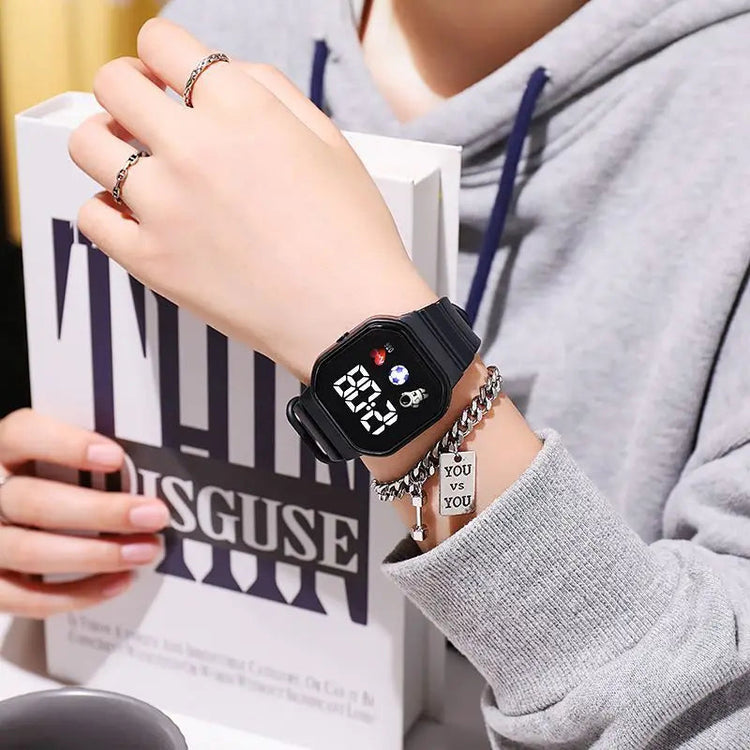 Waterproof LED Digital Kids Sport Watch Silicone Strap Inspirational Watches