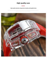 six-pin multi-functional running second engraving hollow quartz watch - Inspirational Watches
