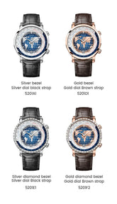 World Time Luxury Business Formal Automatic Mechanical Inspirational Watches