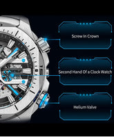 44mm Vintage Dial Luxury Sapphire Automatic Mechanical Waterproof Inspirational Watches