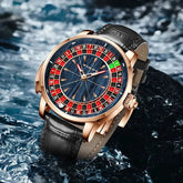 Wood Grain Mechanical Button Gambling Table Game Roulette - Inspirational Watches