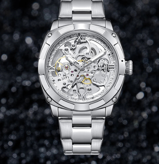 Men automatic watch luxury mechanical watches waterproof skeleton  wholesale stainless steel gift watch Inspirational Watches