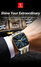 POEDAGAR Business Quartz Man Wristwatch Stainless Steel Waterproof Luminous Men Clock Chronograph Date Sport Men&