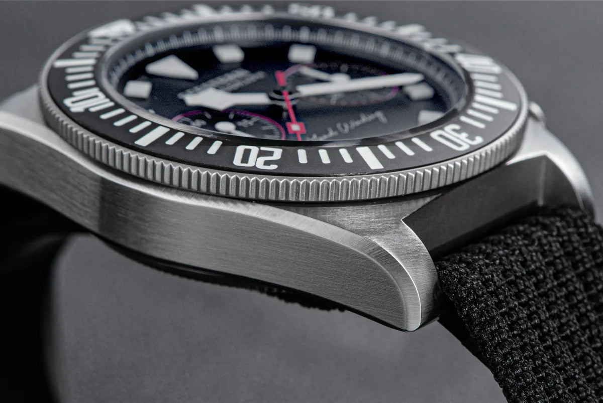 SEESTERN Chronograph Man of Watch Mechanical Tianjin ST1901 Movement Sapphire Wristwatches Nylon Sticker Strap Luminous Skeleton Inspirational Watches