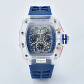 six-pin multi-functional running second engraving hollow quartz watch - Inspirational Watches