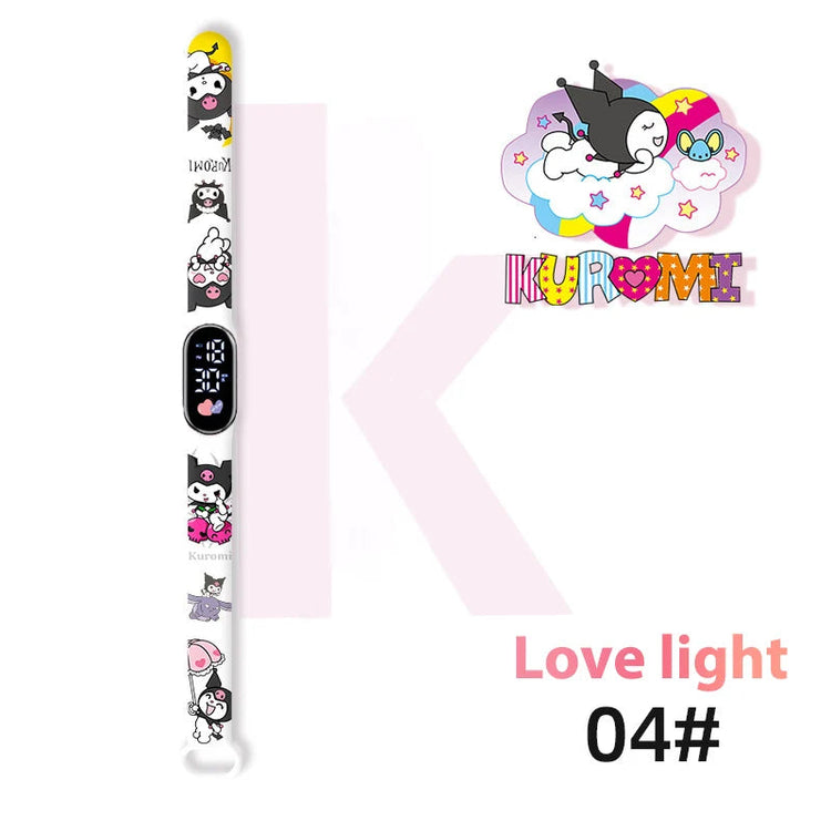 Kuromi Cartoon Waterproof Touch LED Digital Watch Inspirational Watches