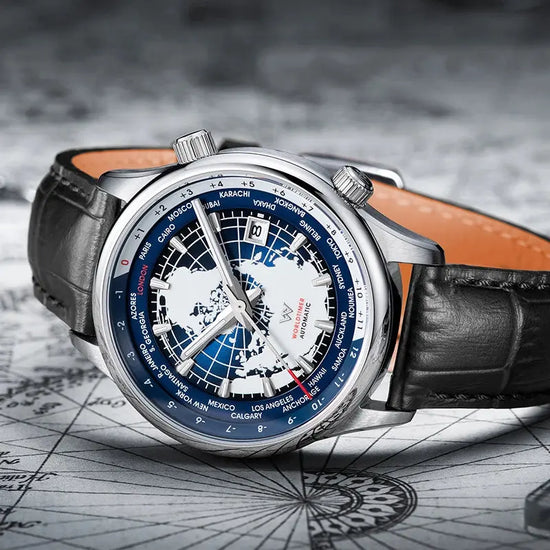 World Time Original Automatic Mechanical High Quality Sapphire Inspirational Watches