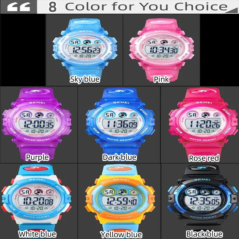 50M Waterproof LED Digital Kids Sports Watch Inspirational Watches