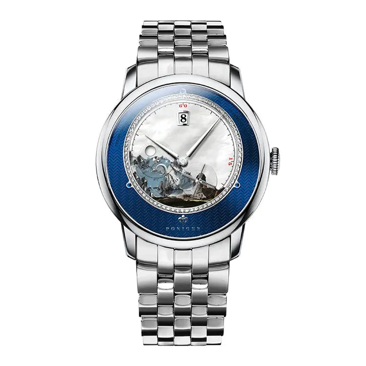 Original Painting Dial automatic Sapphire Crystal Glass Watch - Inspirational Watches