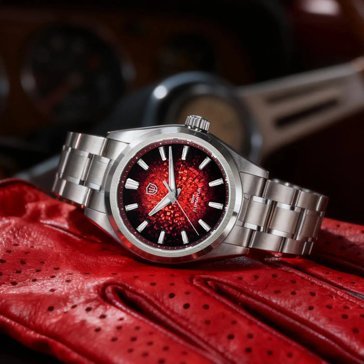 Watchdives WD0003C Quartz Watch VH31 Sweep Seconds Movement 38mm ice Crack Dial Sapphire Luminous 100m Waterproof Men Wristwatch Inspirational Watches