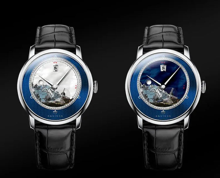 Original Painting Dial automatic Sapphire Crystal Glass Watch - Inspirational Watches