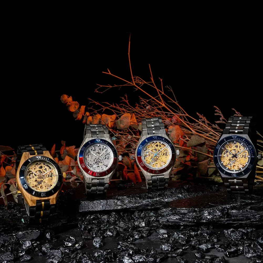Luxury Wooden Mechanical Watches for Men – Premium Automatic Timepiece with Oversized Dial - Inspirational Watches