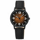 Women’s Minimalist Luminous Watch in Black Strap & Brown Dial