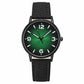 Women’s Minimalist Luminous Watch in Black Strap & Green Dial