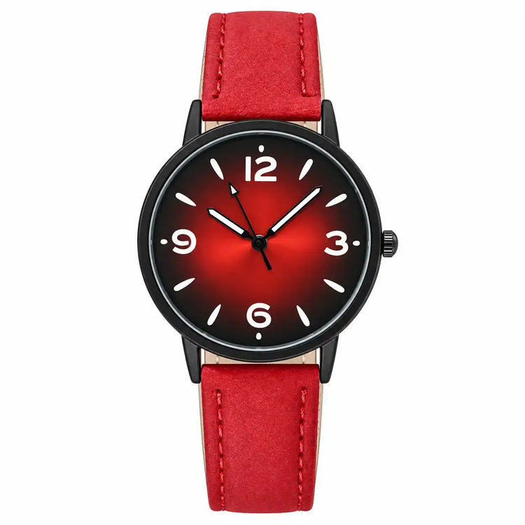 Women’s Minimalist Luminous Watch in Red